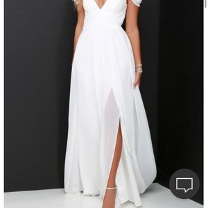 Lulu’s off-the-shoulder, white dress (size M)